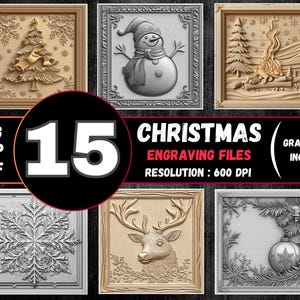 Pacote de gravação a laser de ilusão 3D de Natal, gravação a laser de floco de neve, boneco de neve Lightburn, modelo de gravação a laser de Natal, árvore de Natal