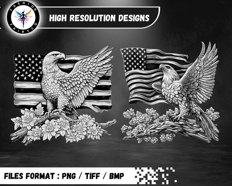 3D Eagle Laser Engraving Files, Lightburn Grayscale Files in PNG / BMP ...
