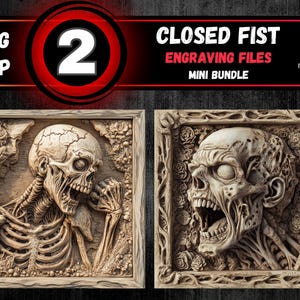 Zombie 3D Illusion Laser Engraving Bundle, Undead Engraving File, Halloween Laserburn Design, Zombies Engraving File, Apocalypse Engraving