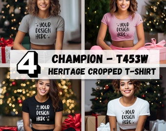 Champion Cropped Tee Mockup Bundle: T453W (PNG)
