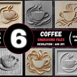 Kaffeetasse 3D Illusion Lasergravur Bundle, Kaffee Laien Gravur, Kaffee Addict Gravur Bundle, Kaffee Lasergravur Geschenkidee