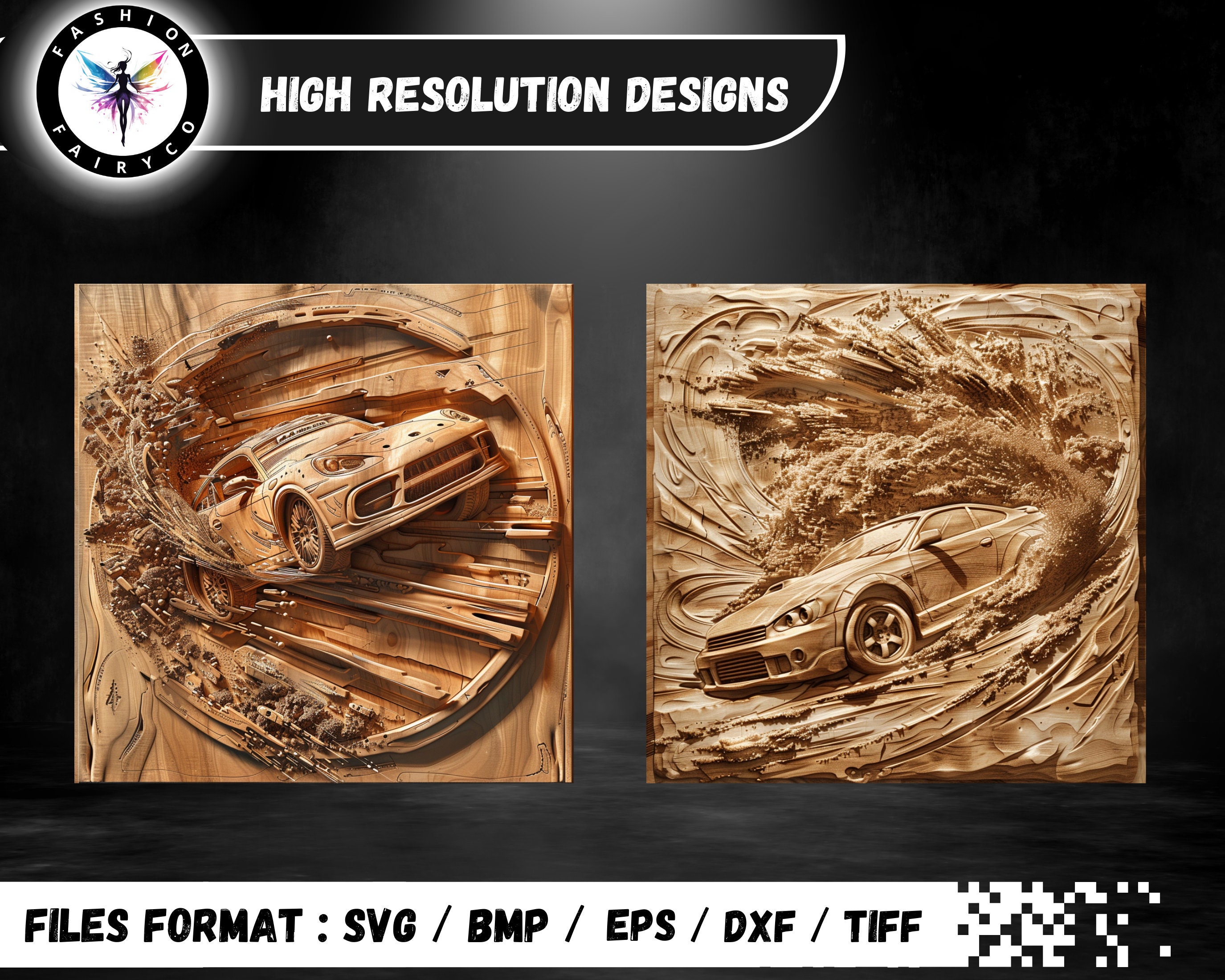 Car 3D Illusion Laser Engraving Bundle (digital) : Muscle & Exotic ...