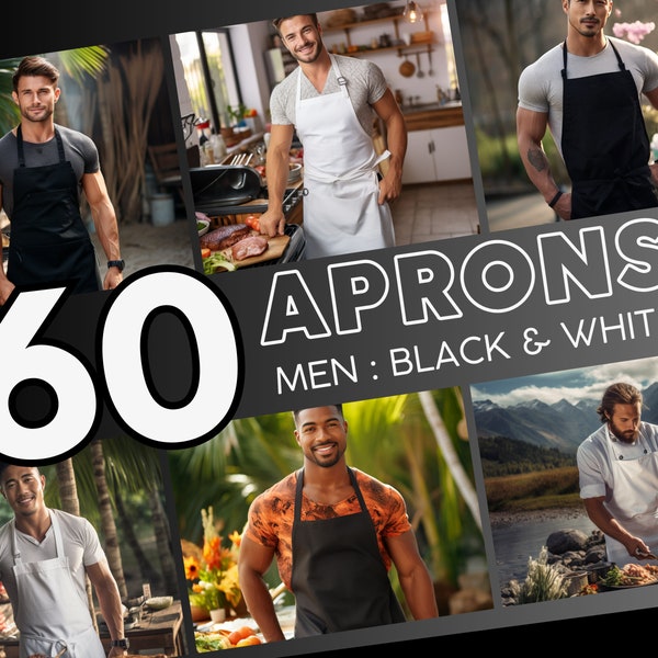 Men Apron Mockups, Man Apron Mockup Bundle, Apron Template, Black Apron Mockup, White Apron Mockup, Mockup Aprons, Kitchen Apron Mockup