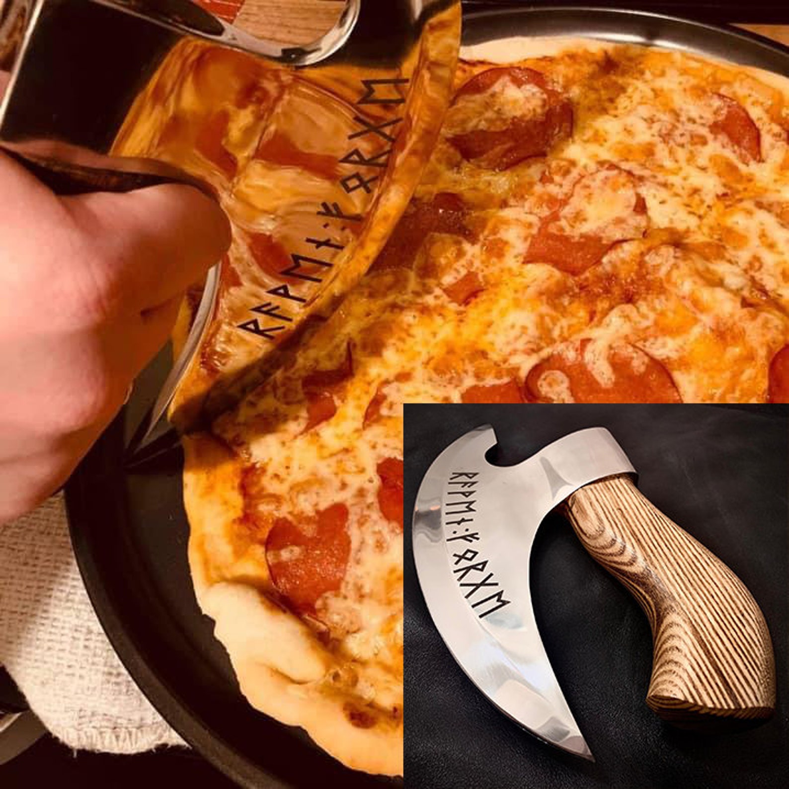 The Original Pizza Axe Viking Pizza Cutter Etsy