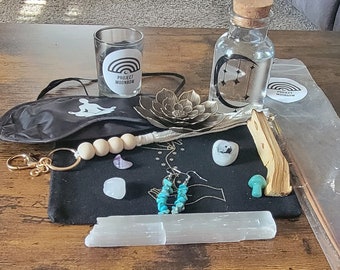 Spiritual Wellness Box, Healing Meditation Kit, 13 Item Setup, Self Care Altar Tools, Yoga Chakra Setup, Crystals, Mental Health, Self Care