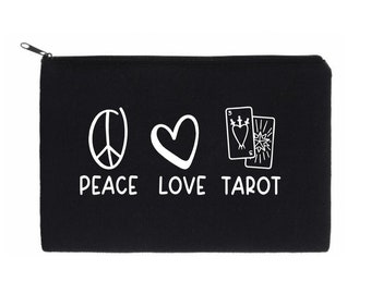 Tarot Card Bag, Tarot Deck Bag with Zipper, Tarot Card Pouch, Zipper Pouch, Crystals, Runes, Oracle, Tarot Cards, Canvas, Wicca, Witch