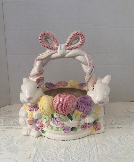 Vintage Ceramic Easter Basket 702 Etsy