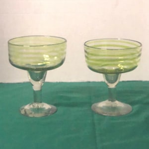 Vintage Hand Blown Margarita Glasses #72