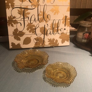 Set van twee vintage amber snoepschalen # 274