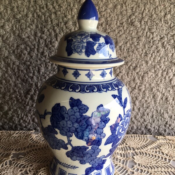 Blue and White Ginger Jar Etsy