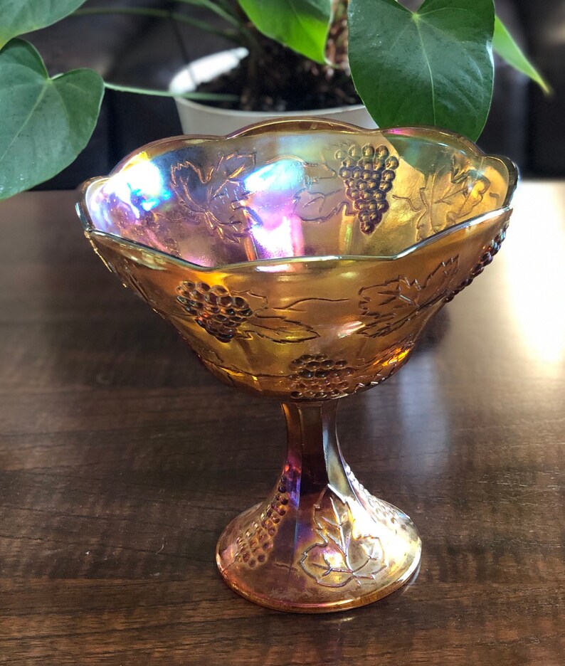 Vintage carnival glass fruit bowl 625 Etsy