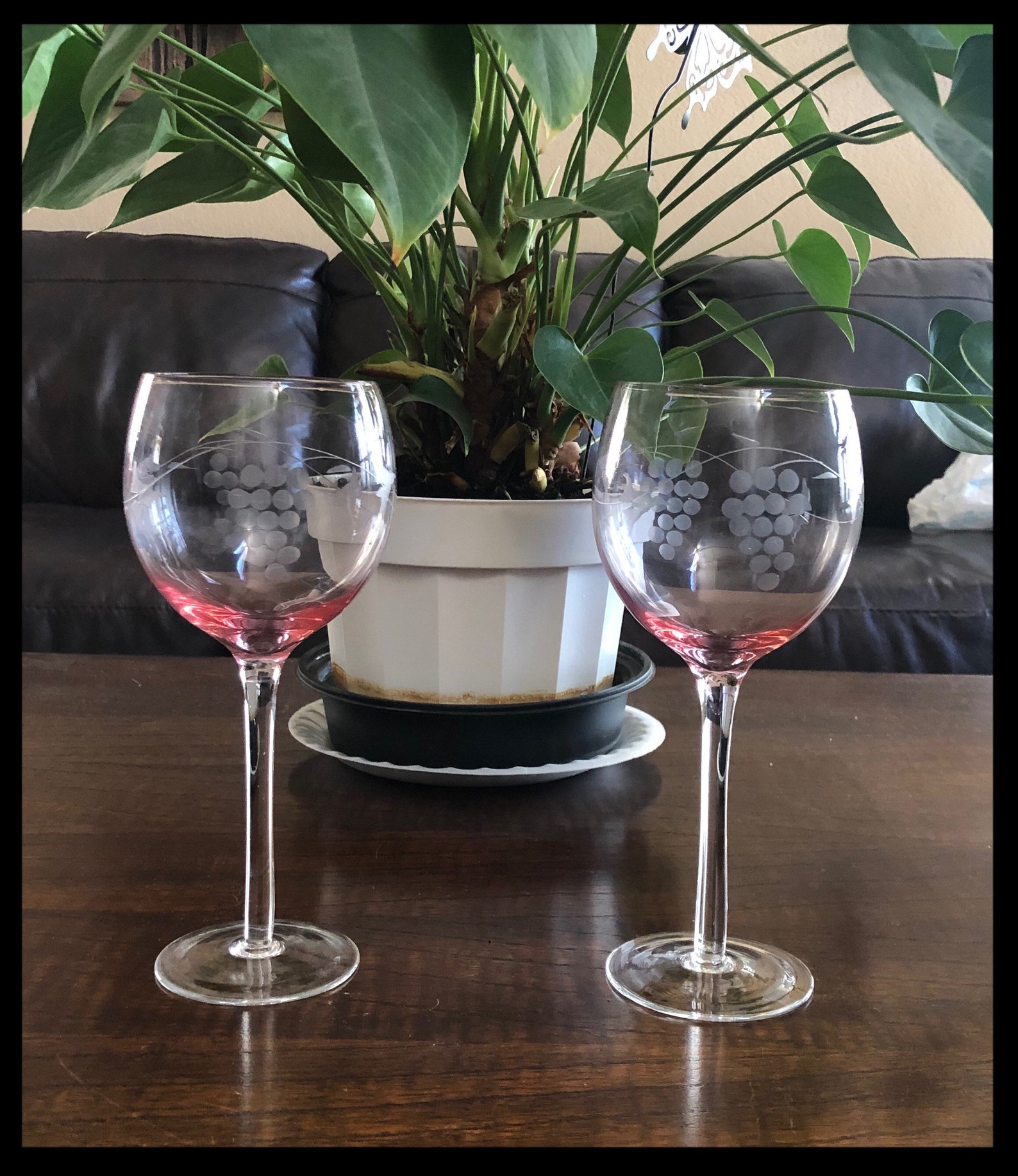 Set of two Lenox etched wine glasses 319 Etsy