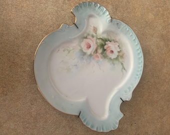 Prato de doces vintage pintado à mão nº 555