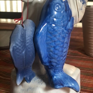 Vintage asiatischer blau-weißer Fischer #80 Bild 6