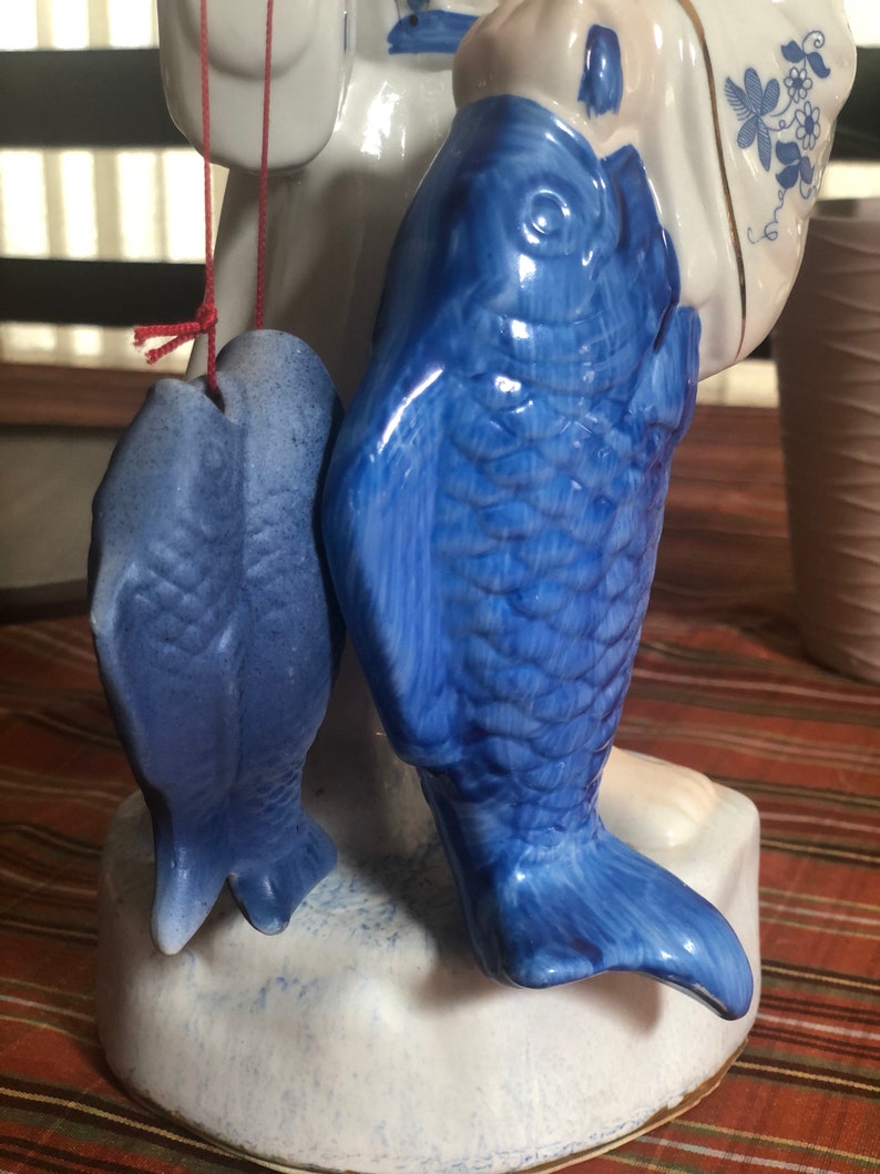Vintage asiatischer blau-weißer Fischer #80 Bild 6
