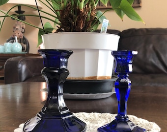 Cobalt blue candle holders #227