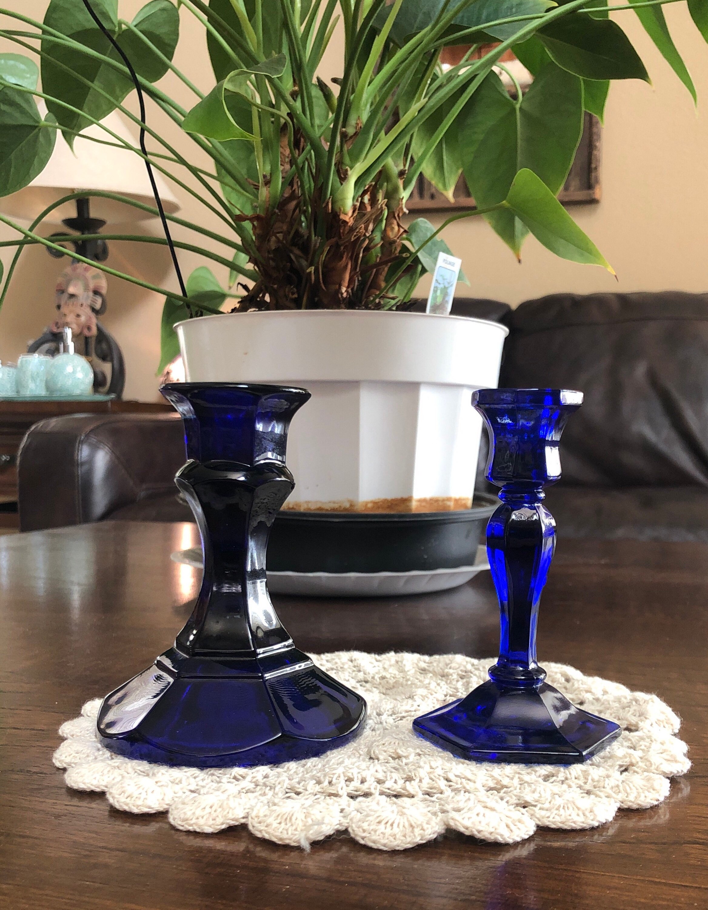 Cobalt blue candle holders 524 Etsy