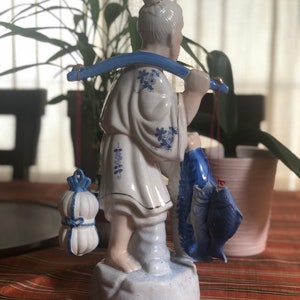 Vintage asiatischer blau-weißer Fischer #80 Bild 8