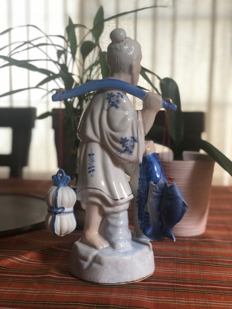 Vintage asiatischer blau-weißer Fischer #80 Bild 8