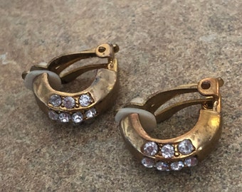 Vintage small hoop clip on earrings