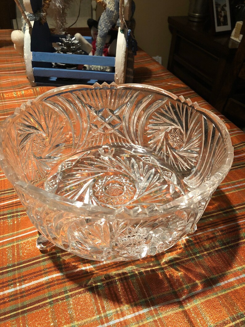 Vintage Clear Cut Crystal Bowl #185