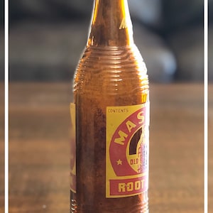 Vintage 1950 Masons Brown Glass Root Beer Bottle 343 image 3