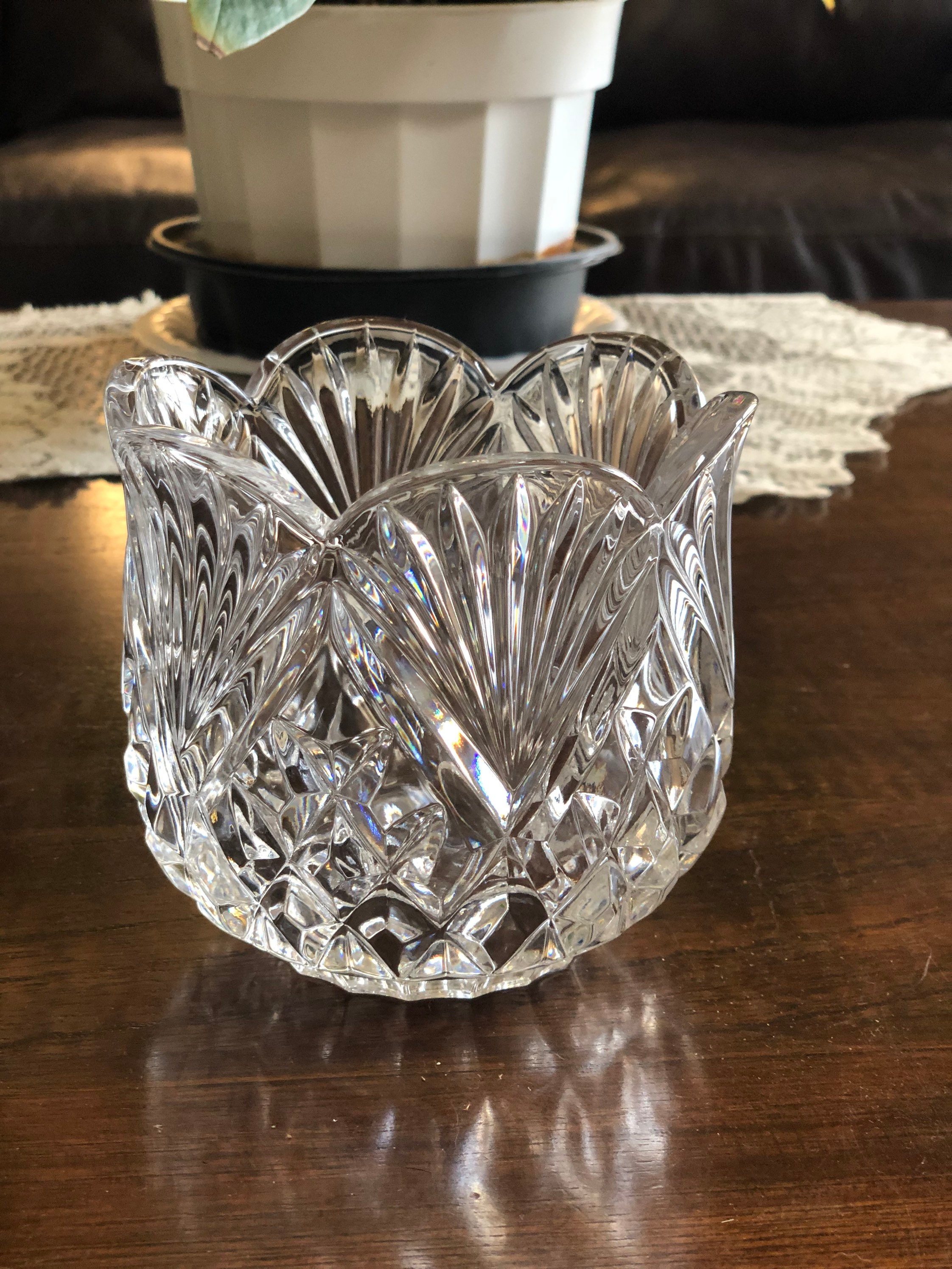 Vintage crystal candle holder 522 Etsy