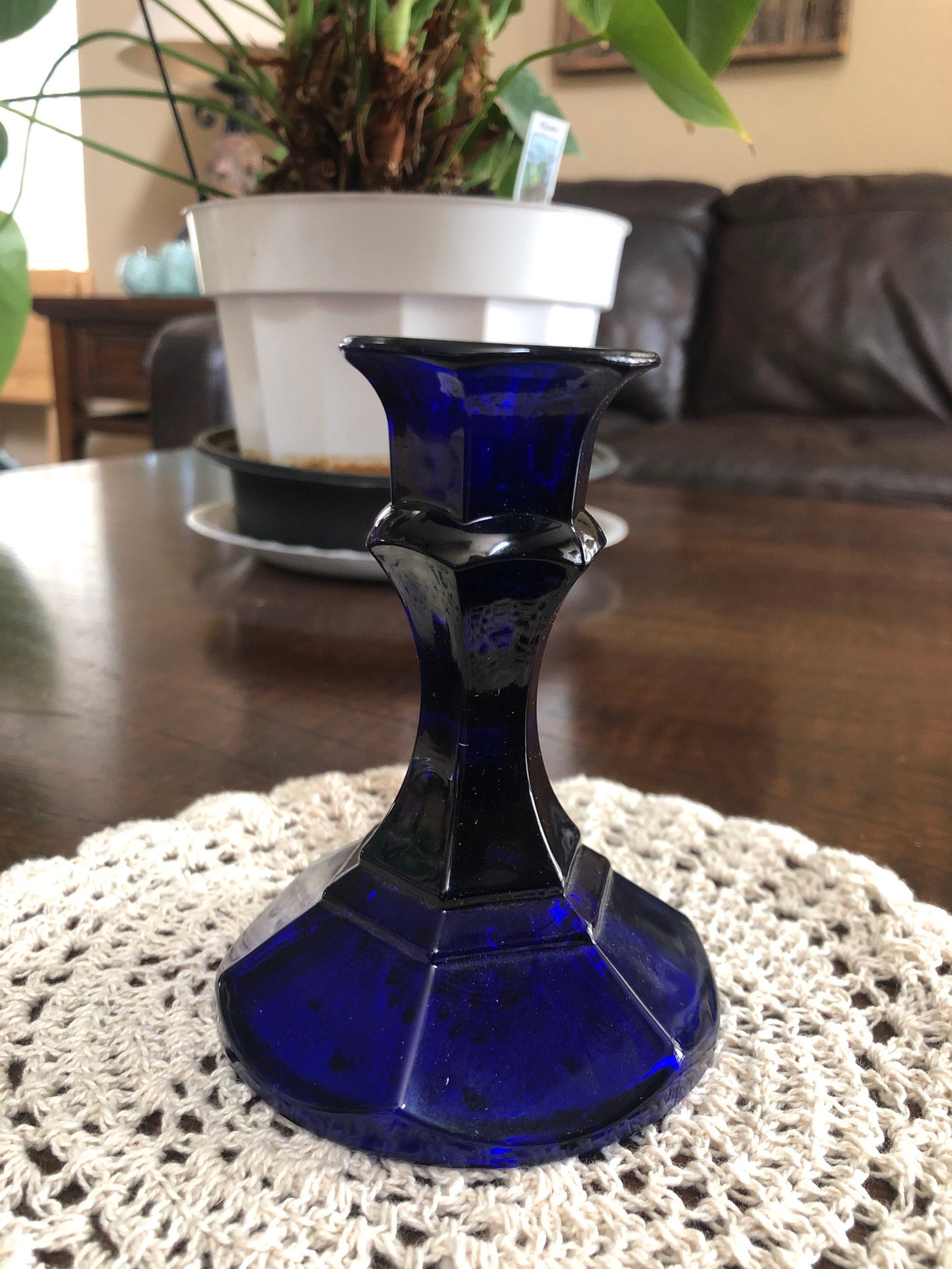 Cobalt blue candle holders 400 Etsy
