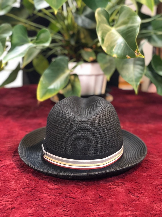 Mens black straw Baileys Hat