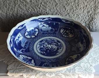 Japanische Mino Ware blau-weiß Schale #753