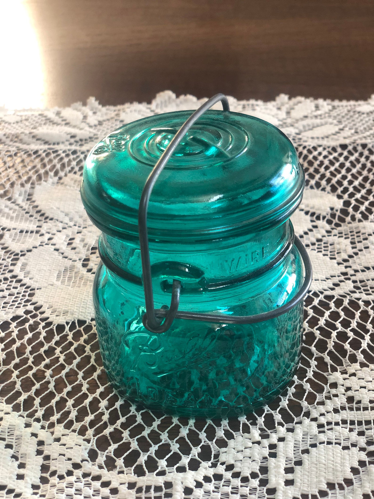 Vintage Aqua green Ball centennial jar Etsy