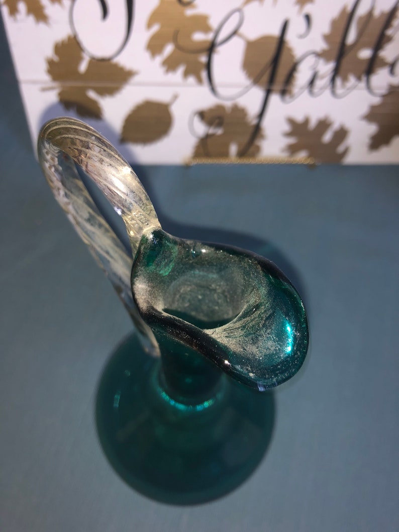 Vintage Green Vase with handle 408 Etsy