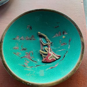 Vintage Jewish brass plate wall hanging #419