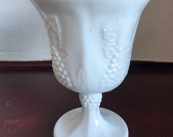 Vintage milk glass urn #63