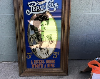Large Vintage Pepsi Cola Mirror
