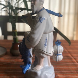 Vintage asiatischer blau-weißer Fischer #80 Bild 7