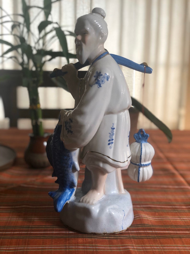 Vintage asiatischer blau-weißer Fischer #80 Bild 7