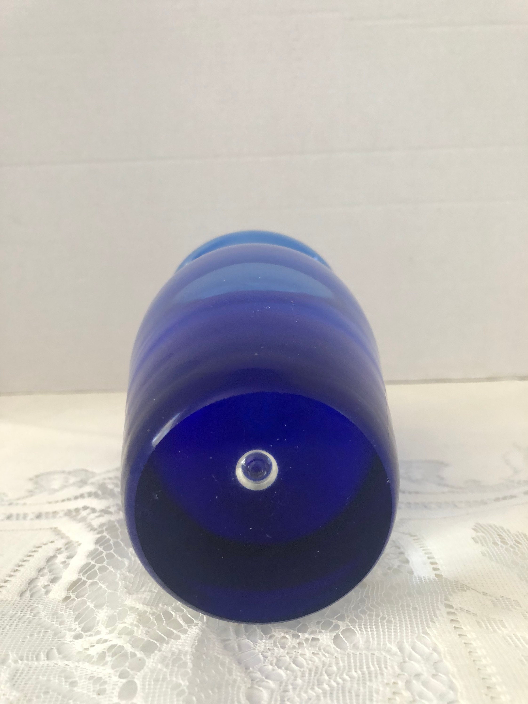 Cobalt Blue hand blown vase 620 Etsy
