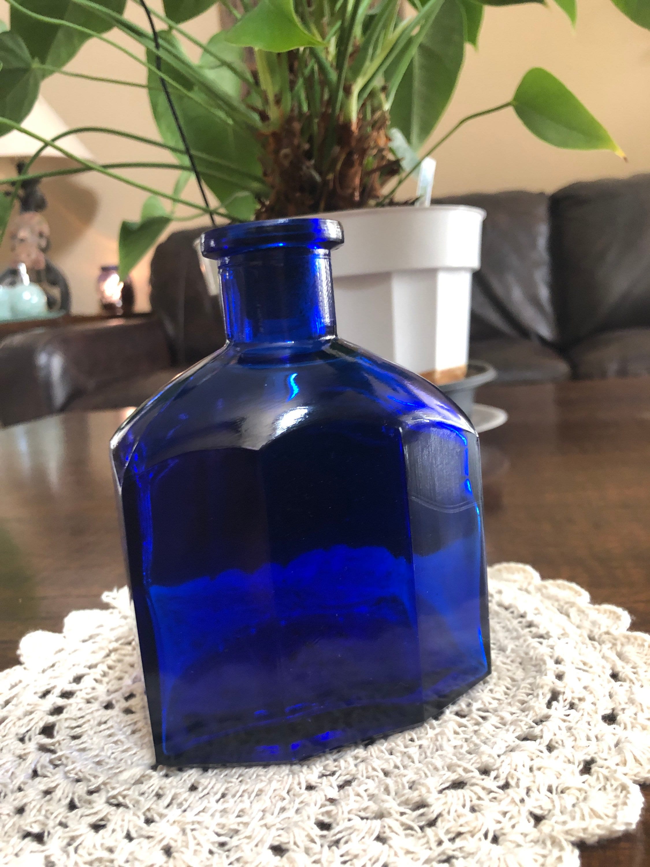 Vintage Cobalt Blue Decorative Bottle #433 - Etsy