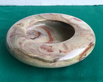 Vintage green Marble Ashtray #806