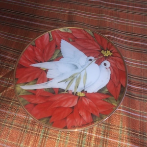 Vintage franklin mint Christmas Doves Plate #115
