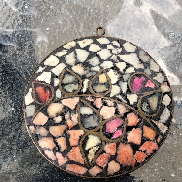 Large mosaic pendant from India
