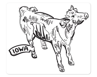 Iowa Cute Cow Sticker / Farm Animal Decal
