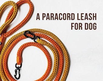 Reliable dog leash, paracord leash for beautiful and long walks, handmade braided leash, bright, stylish accessory for every day