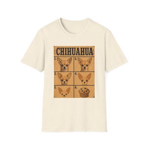 Camiseta Chihuahua VS muffin de arándanos con cuadrícula, meme de psicología del aprendizaje automático, camiseta vintage de raza de perro