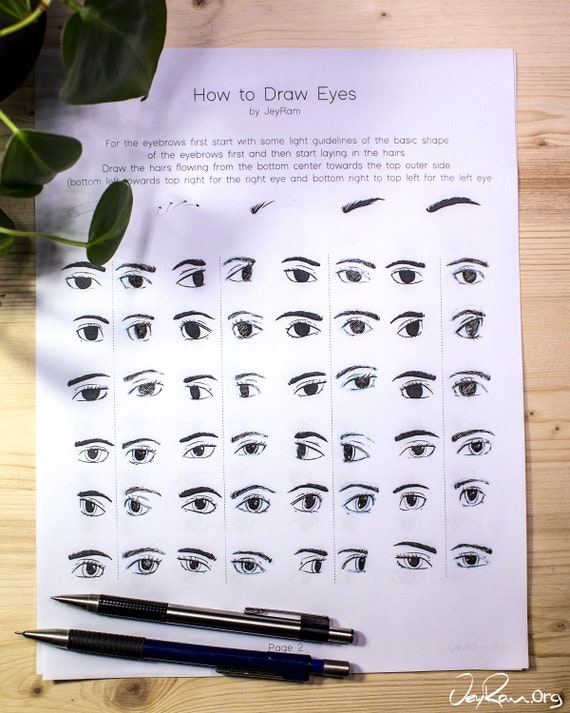 Female Anime Eye Drawing & Design (Printable PDF) - JeyRam Drawing Tutorials