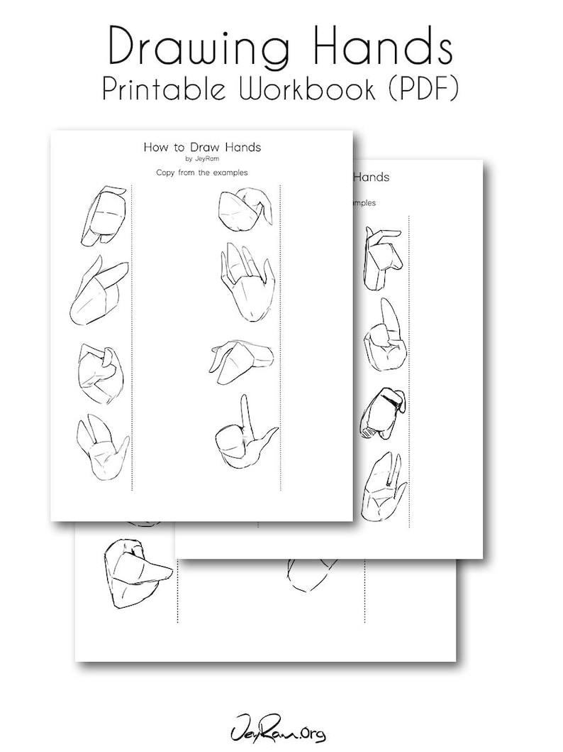 How to Draw Hands Book printable PDF Etsy