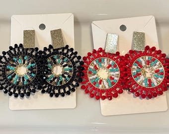 Handmade Beaded Earrings - Aretes Colombianos - Aretes en mostacilla 613