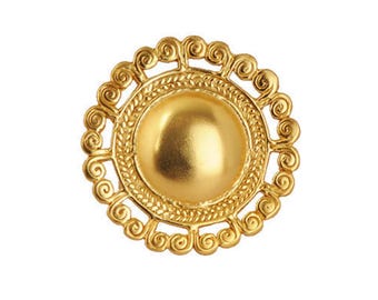Tolima Adjustable 24K Gold‑Plated Pre‑Columbian Pectoral Ring • Mythic Shamanic Jewelry