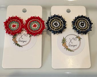 Beaded stud earrings 601
